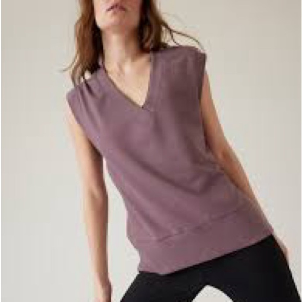 Athleta Mauve V-Neck Sweater
